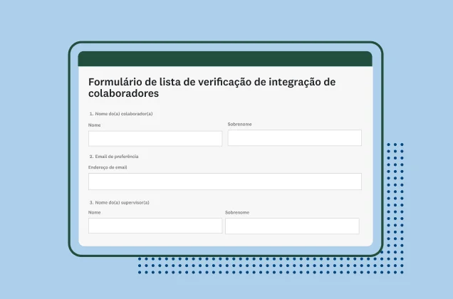 Imagem de modelo de formulário da SurveyMonkey de lista de verificação de integração de colaboradores.