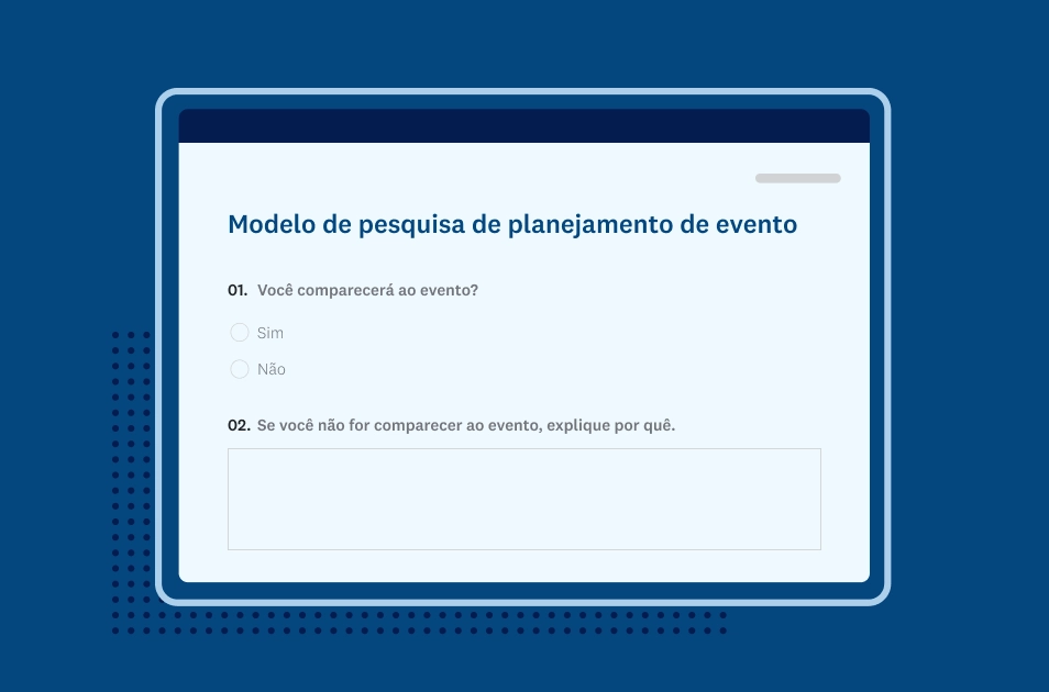 Imagem da tela do modelo de planejamento de eventos da SurveyMonkey