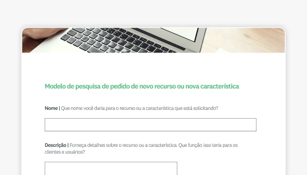 Imagem de modelo de formulário de solicitação da SurveyMonkey.