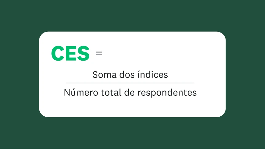 O CES é igual à soma de todas as avaliações dividida pelo total de respondentes