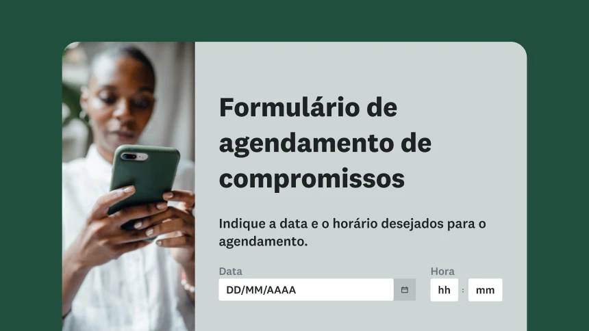 Imagem de modelo de formulário de agendamento de compromisso.
