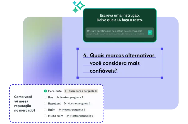 Pesquisa de análise de concorrência feita com o Criar com IA