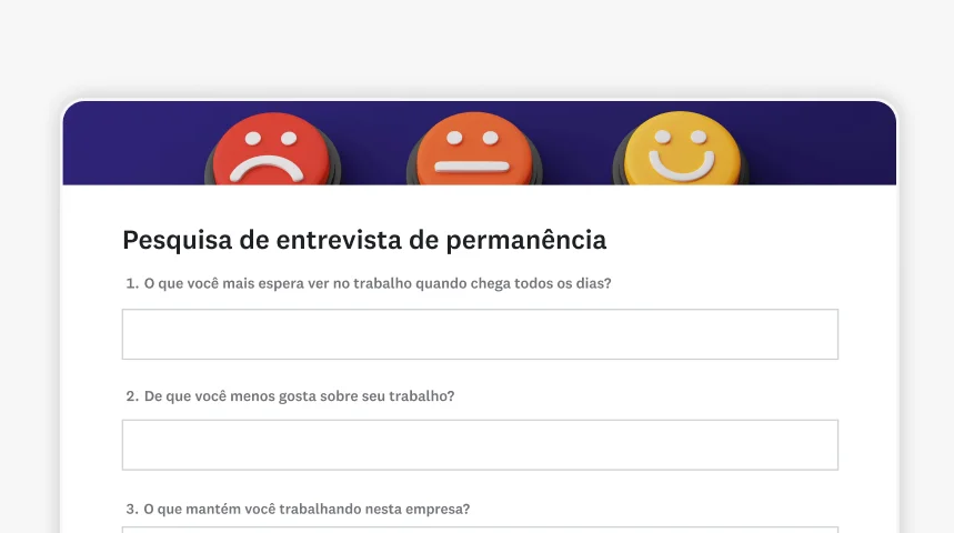 Imagem de modelo da SurveyMonkey de pesquisa de entrevista de permanência