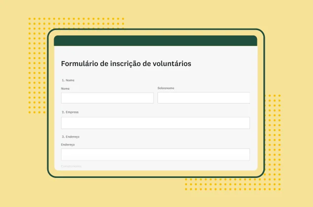 Modelo de formulário de inscrição de voluntários da SurveyMonkey