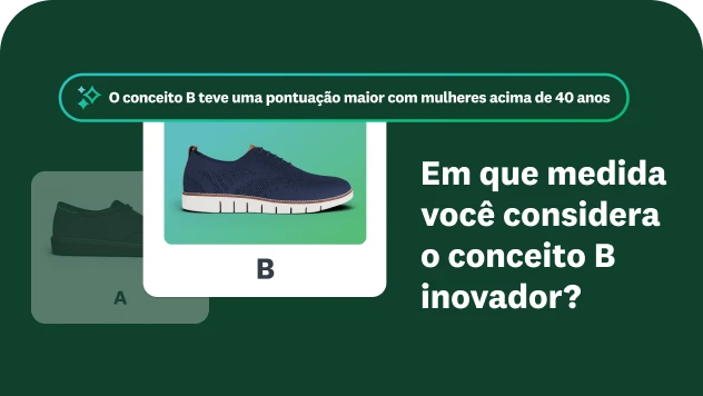 Pesquisa entre dois modelos de tênis e preferência do público