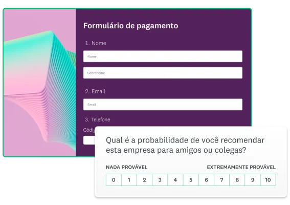 Imagem do produto com formulário de pagamento