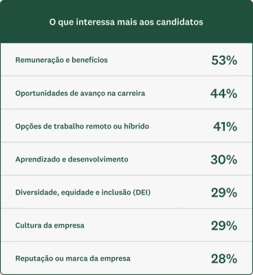 Gráfico mostrando o que mais interessa aos candidatos