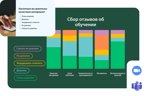 Снимок экрана с опросом для сбора отзывов об обучении