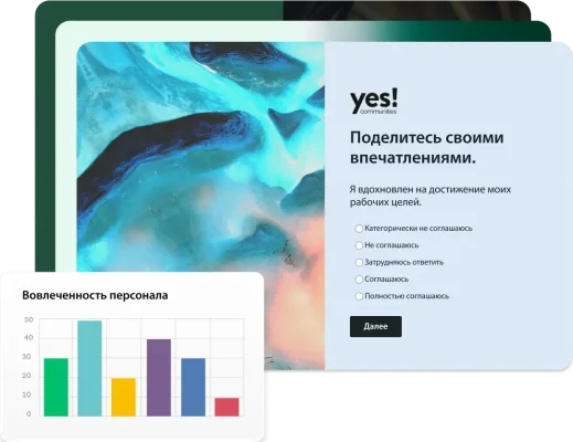 Опрос о вовлеченности сотрудников YES Communities, созданный на платформе SurveyMonkey