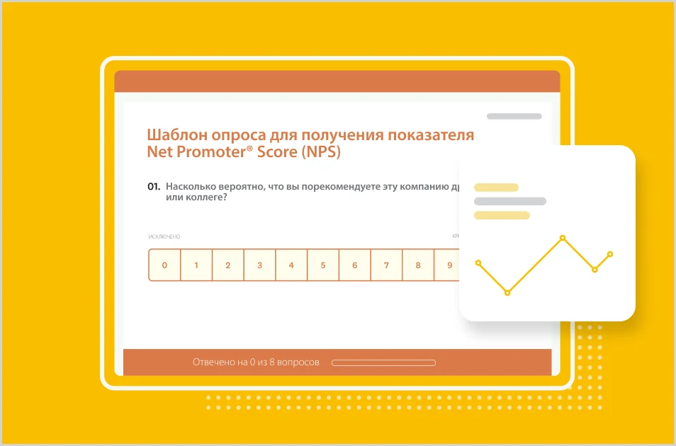 Снимок экрана шаблона опроса SurveyMonkey для определения Net Promoter® Score (показателя лояльности клиентов)
