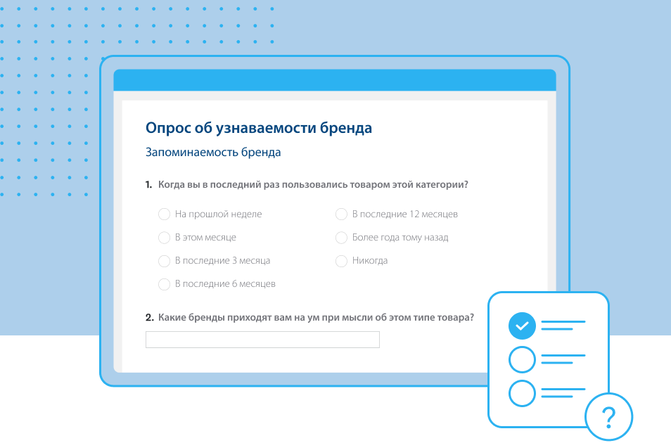 Снимок экрана шаблона опроса SurveyMonkey об узнаваемости бренда