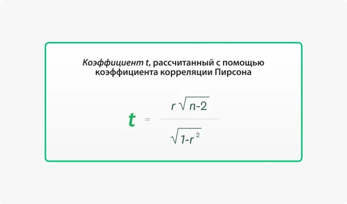 Формула коэффициента t