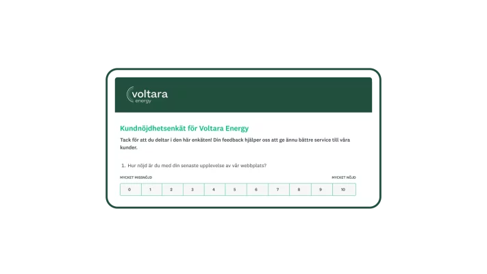 kundens betyg på en webbplats