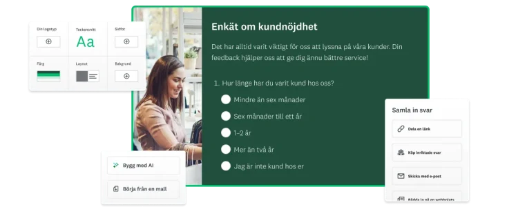Skärmbild på en enkät om kundnöjdhet som skapas med SurveyMonkey