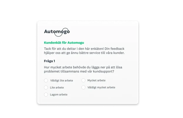 Enkätfråga om hur besvärligt det var att lösa problemet