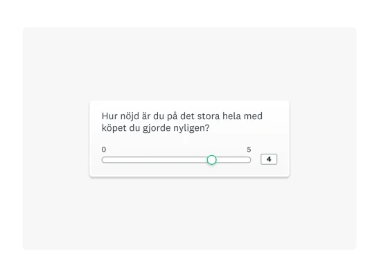 Exempel på fråga med rörlig skala i enkätformat
