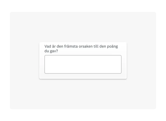 Öppen NPS-fråga i enkätformat
