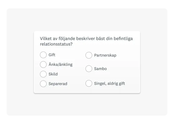 Demografisk fråga om befintligt civilstånd
