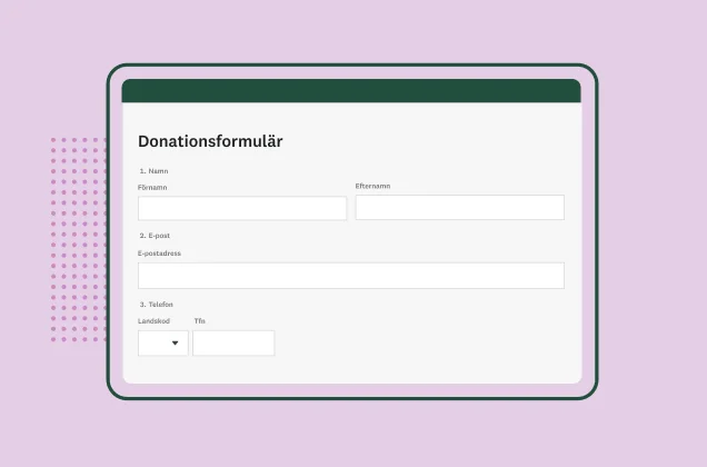 Skärmbild av SurveyMonkeys mall för donationsformulär