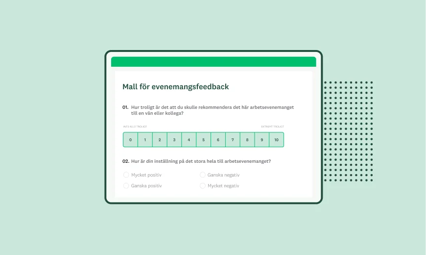 Screenshot of SurveyMonkey event feedback survey template