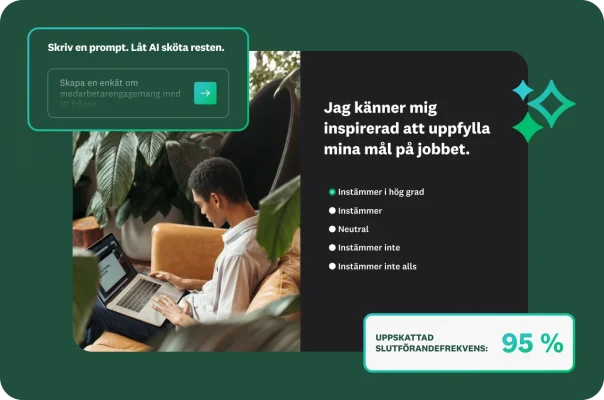 person som svarar på enkät på sin bärbara dator