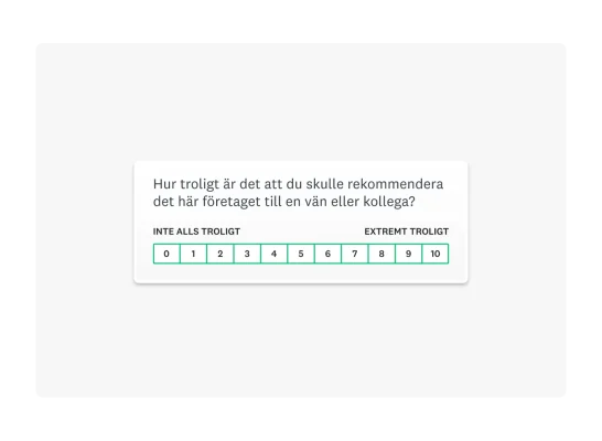Exempel på NPS-enkätfråga
