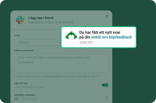 Avisering om att du har fått ett nytt svar på din enkät om köpfeedback