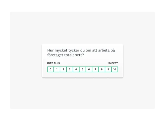 Frågeformulär om arbetsglädje med Likertskale-svar