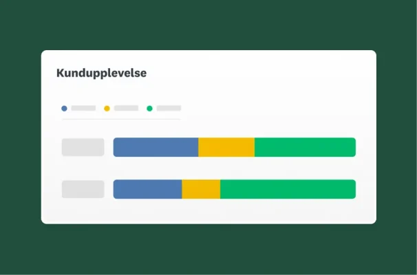 Skärmbild av stapeldiagram över kundupplevelsen