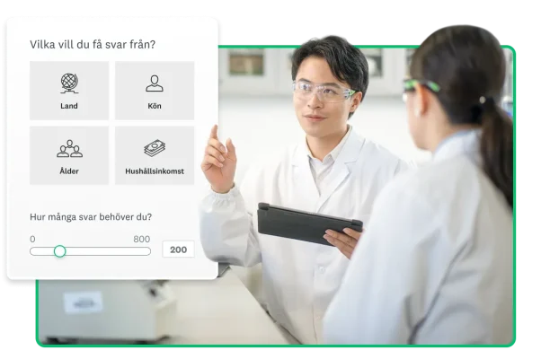 Två forskare som bestämmer vem de ska skicka en enkät till