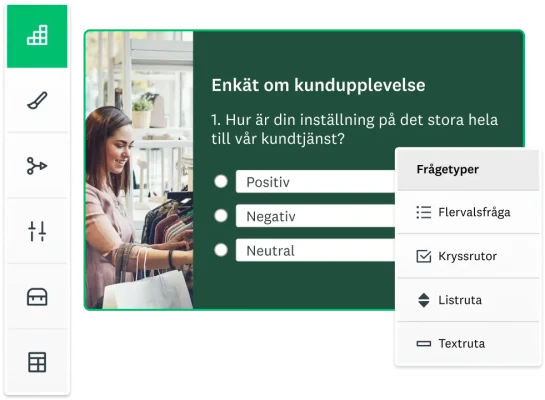 Skärmbild på enkät om kundupplevelsen skapad i SurveyMonkey