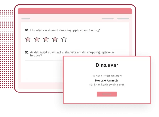 Skärmbild av en SurveyMonkey-enkät som visar användaren hur de kan visa sina svar efter att de skickat in dem