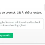 Skärmbild av SurveyMonkeys AI där användaren uppmanas att skriva en prompt för att få en automatiskt skapad enkät