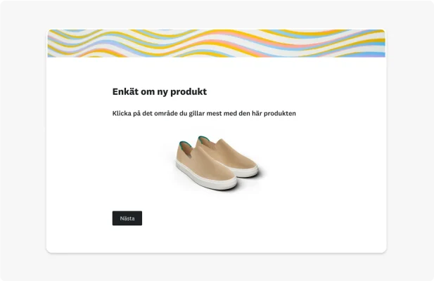 skärm med enkät för produktutveckling