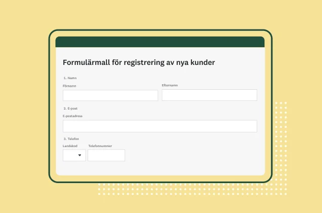 Skärmbild av SurveyMonkeys formulär för registrering av nya kunder