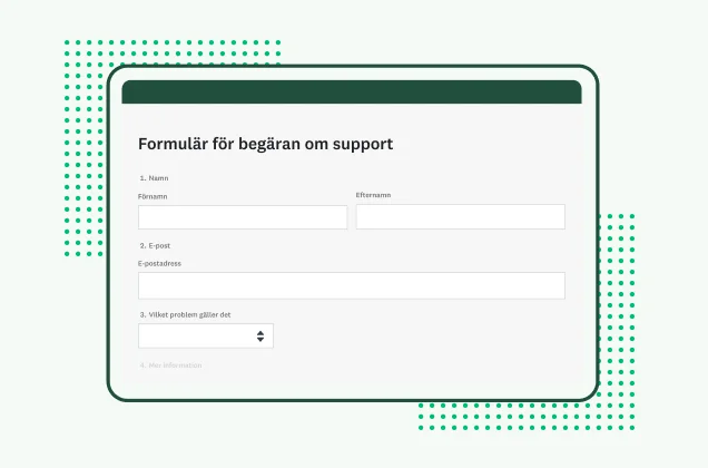SurveyMonkeys formulärmall för supportbegäran