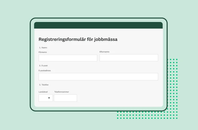 Skärmbild av SurveyMonkeys registreringsformulär för jobbmässa