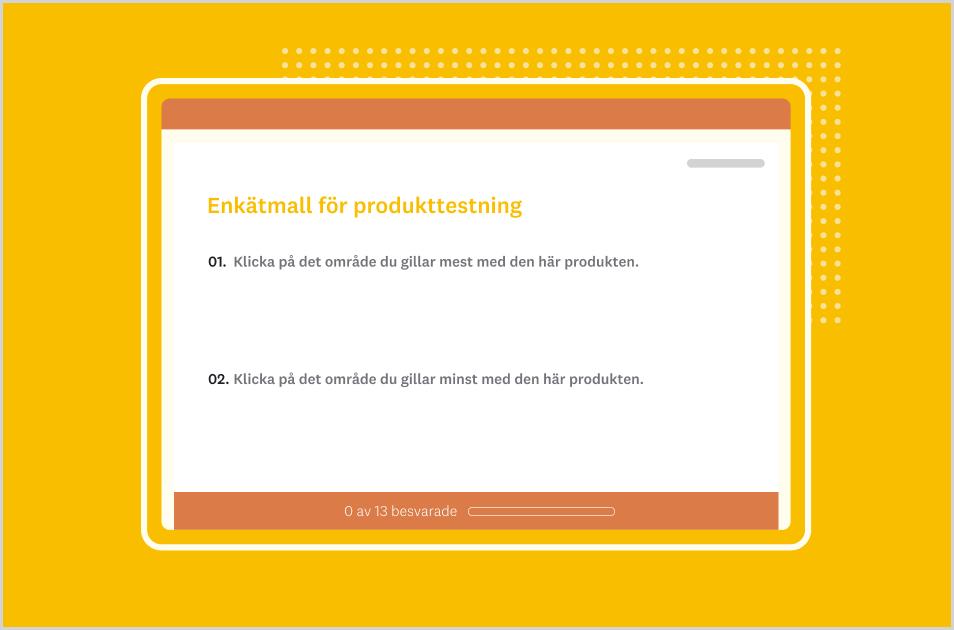 Skärmbild av SurveyMonkeys mall för enkäter om produkttestning