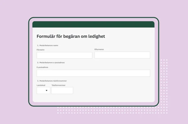 Skärmbild av SurveyMonkeys formulärmall för ansökan om ledighet