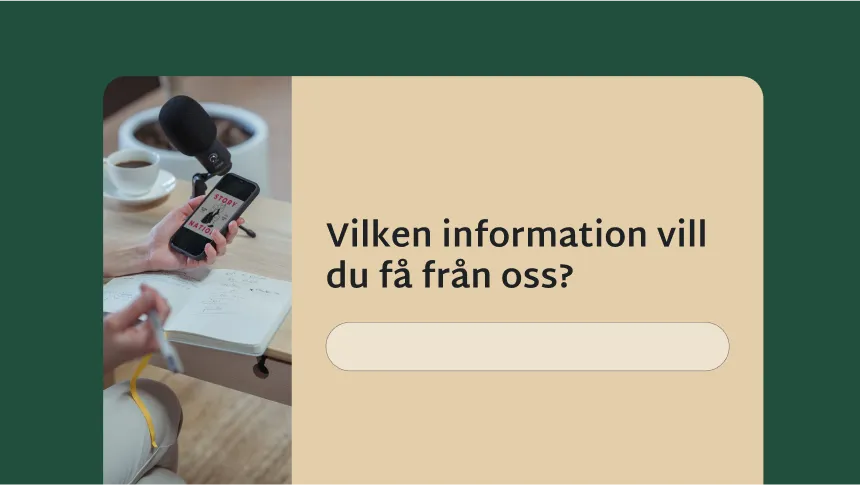 En enkätfråga om vilken information den svarande vill att företaget ska tillhandahålla