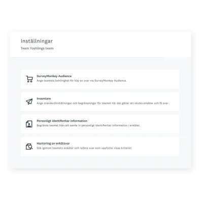 Välj inställningar för teamet