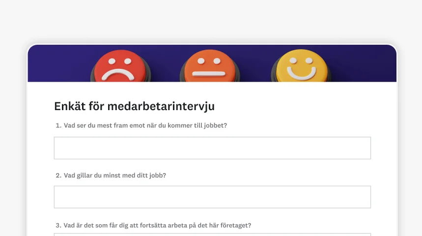 Skärmbild av SurveyMonkeys enkätmall för medarbetarintervju