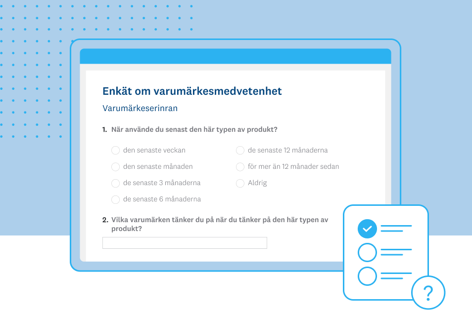 Skärmbild av SurveyMonkeys mall för enkät om varumärkesmedvetenhet