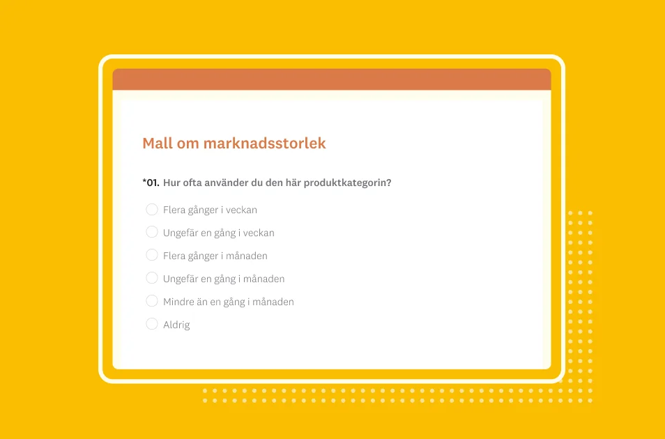 Skärmbild av SurveyMonkeys mall för enkäter om marknadsstorlek