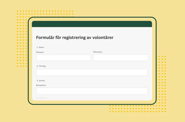 SurveyMonkeys formulärmall för registrering av volontärer