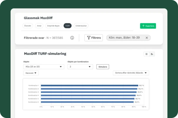 En personlig mejlinbjudan från ”Viverly” visas, med ett ”Hej Natalie!” I mejlet ber vi om feedback på den support kunden fått. En pil visar data som flödar från en SurveyMonkey-logotyp till en Salesforce-logotyp.