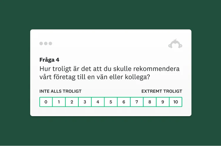 En produktskärmbild av en NPS-enkät