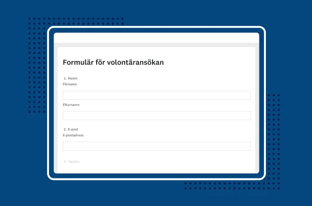 Skärmbild av SurveyMonkeys formulärmall för volontäransökan