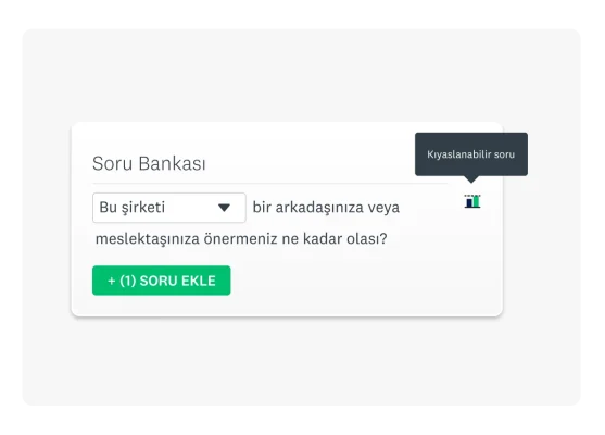 Bir soru bankası anket sorusunun ürün ekran görüntüsü.