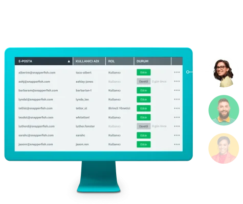 Kişi e-posta listesinin yer aldığı bir bilgisayar ekranı